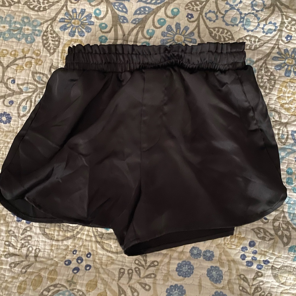 Black Women's Satin Shorts